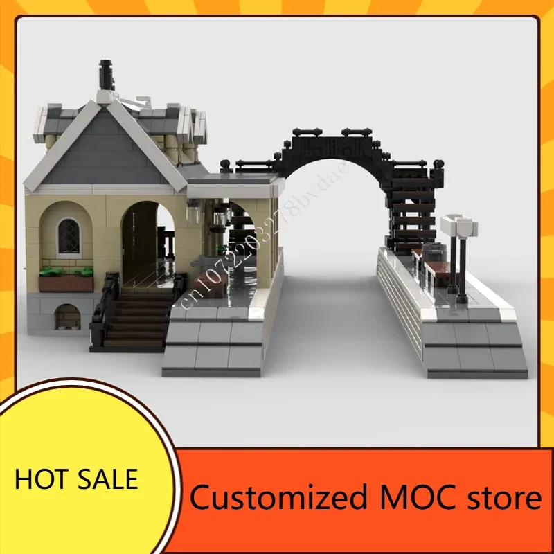 1429 قطعة 2 منصة محطة القطار MOC عطلة الشارع عرض الألغاز العمارة الإبداعية عيد الميلاد عيد ميلاد لعبة هدية للأطفال العمر