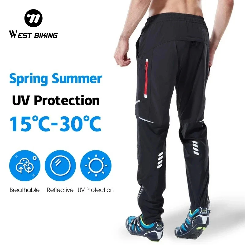 

WEST BIKING Spring Summer Men Cycling Pants Sports MTB Cargo Pants Quick Dry Reflective Trekking Pants Waterproof Trousers