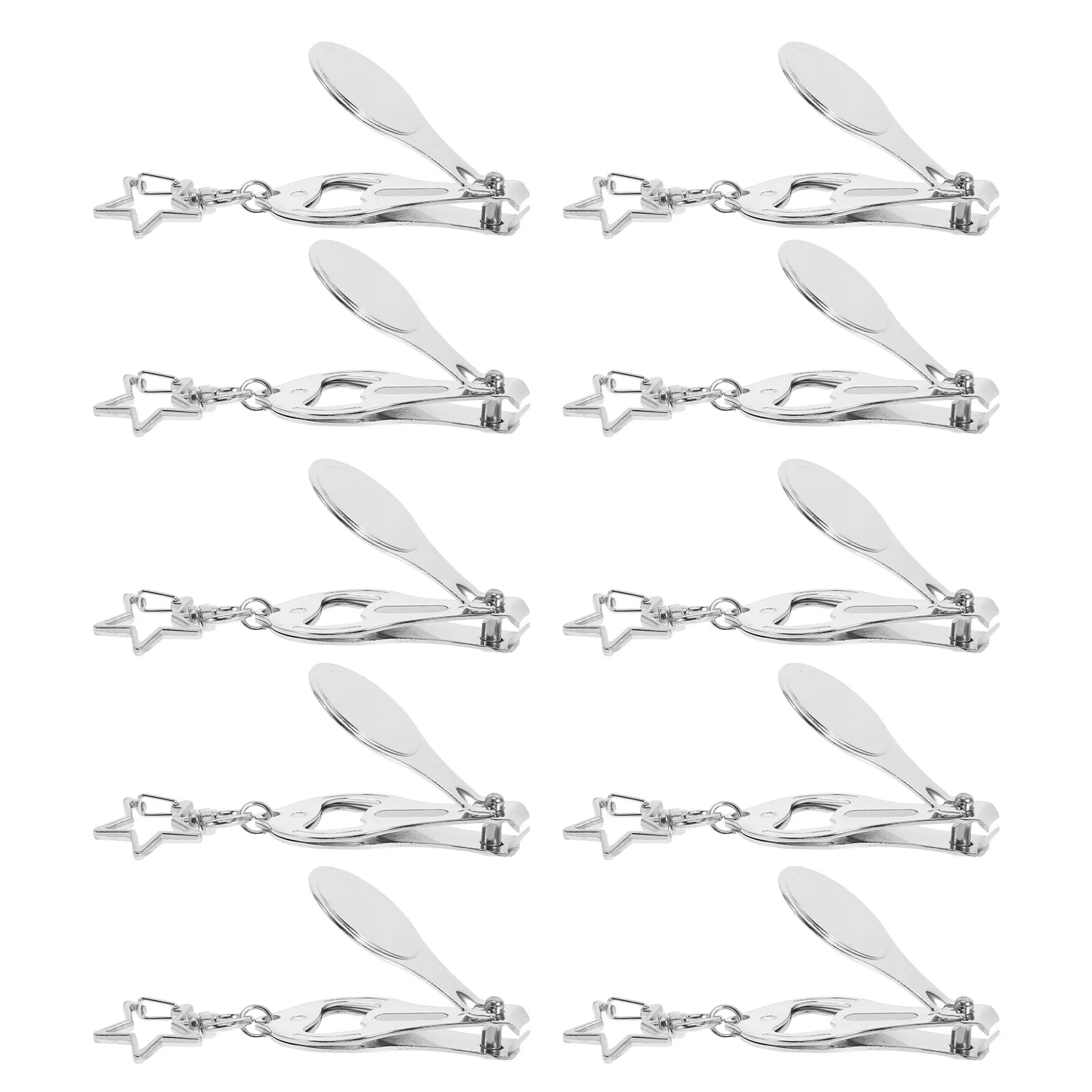 10Pcs Stainless Steel Multifunction Nail Clipper Keychain Compact Bottle Opener Christmas Party Favor Reindeer Design Holiday
