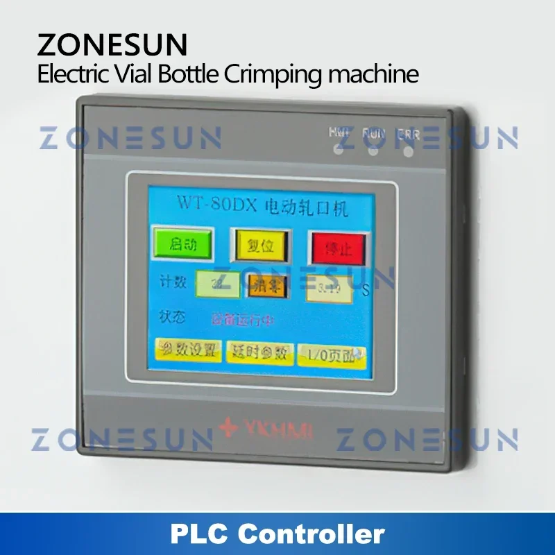 ZONESUN ZS-YG80D 수동 전기 바이알 크림퍼 유리병 밀봉기 플립오프 캡 밀봉 도구 알루미늄 테이블탑