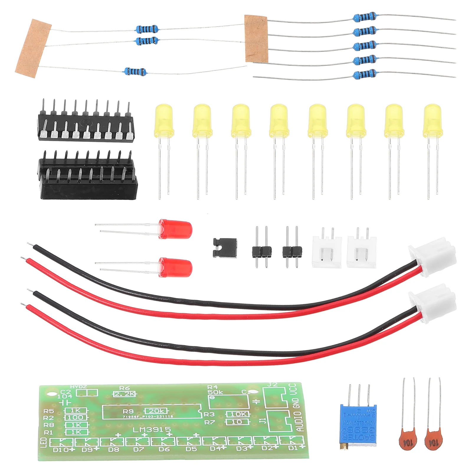 Kit Indicador de Nível para DIY, Ensino Eletrônico Suprimentos, Peças do Projeto Set, Áudio Acessórios De Solda, Prática de Projetos