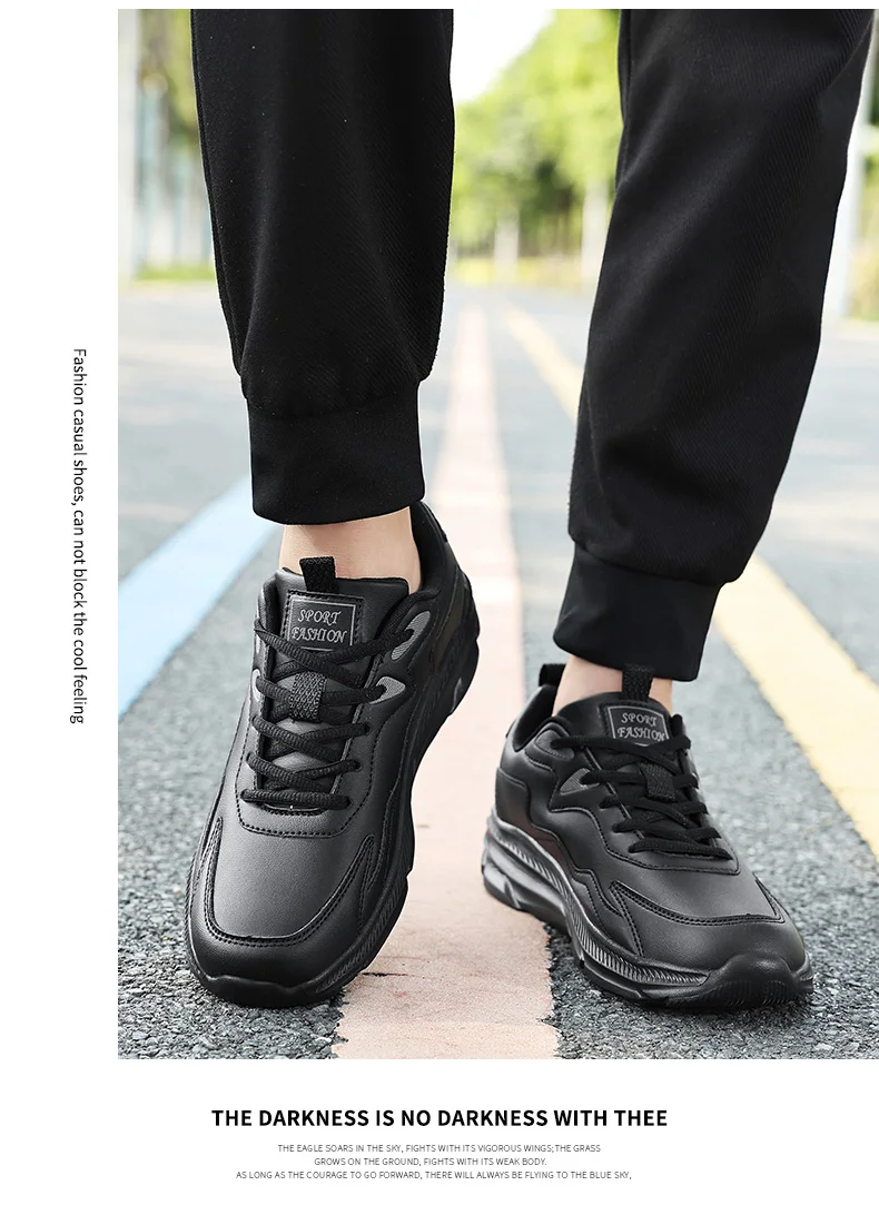 Sneakers Herrenschuhe Weiche Mokassin-Schuhe Bequeme Freizeitschuhe für Herren Einfarbig Schwarz Grau Herren-Gehschuhe Übergrößen 39-46 – Detail 11