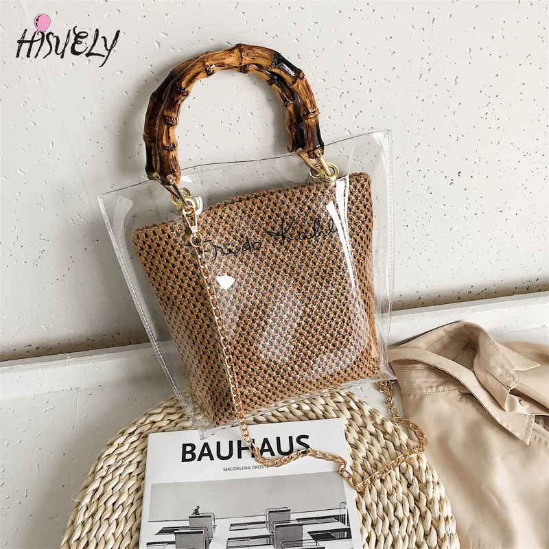 

Transparent Jelly Bag Set for Women 2025 New Summer Tote Handbag Waterproof PVC Large Luxury Designer Crossbody Shoulder Bag