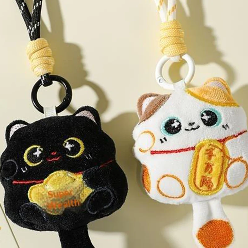 

Chinese New Year Blessing Souvenir Gift 1/2PCS Cute Lucky Cat Mascot Plush Doll Stuffed Toy Keychain Pendant Lanyard Bag Hanging