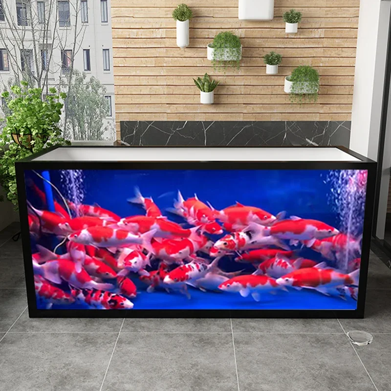 

Koi Fish Tank Office Hotel Bedroom Living Room Dining Room Large Super White Glass Fish Tank FRP Koi Traditional Fermination VAT