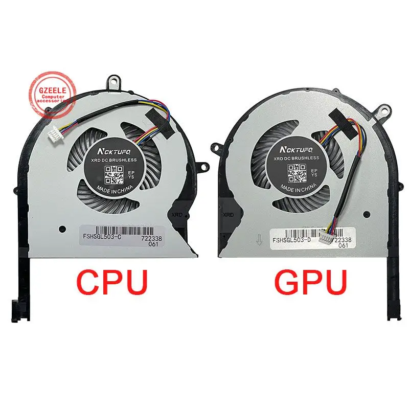 Laptop CPU GPU Cooling Fan DFS593512MN0T DFS2013121A0T DC12V 1A 4Pin for ASUS ROG Strix GL503GE GL703GE