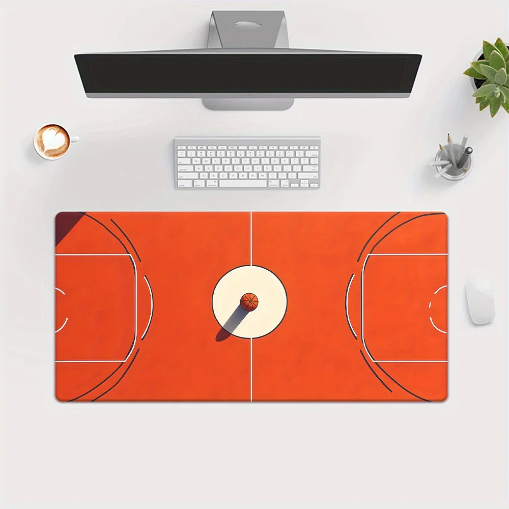 

Orange basketball court design mousepad is anti-slip waterproof suitable for gamers basketball fans It is made of natural rubber
