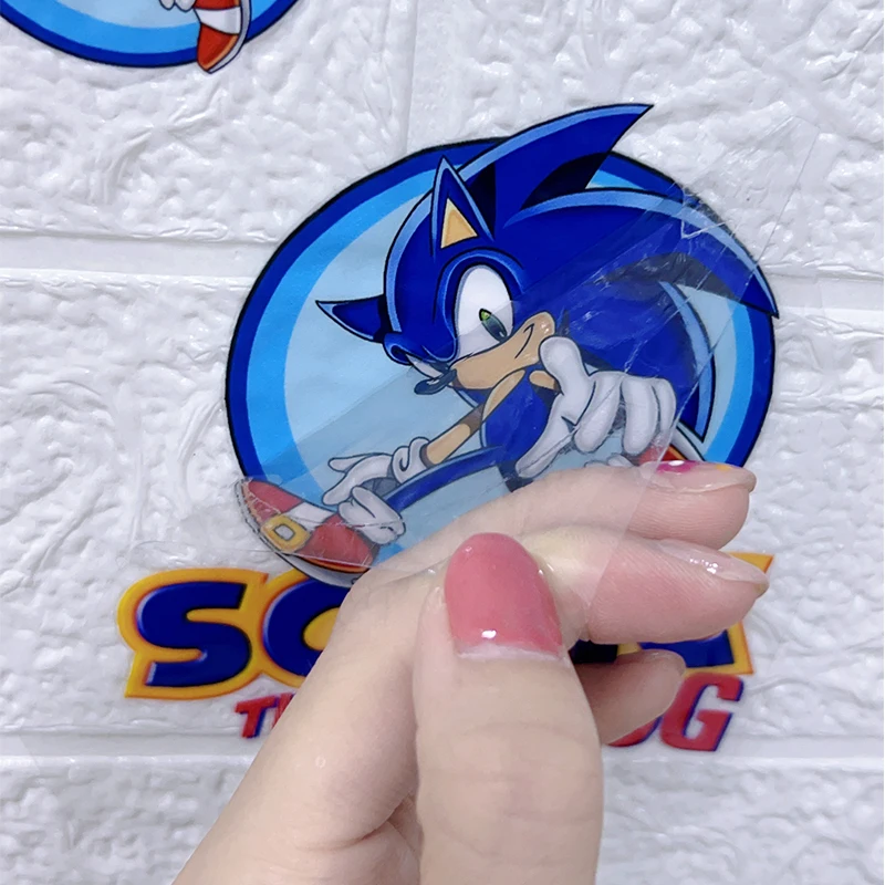 Cartoon Wrap Transfer Sticker para Carro, Adesivo de Vidro Impermeável, DIY Cup Gift, Sonic the Hedgehog, UV DTF, 1 Pc, 4Pcs