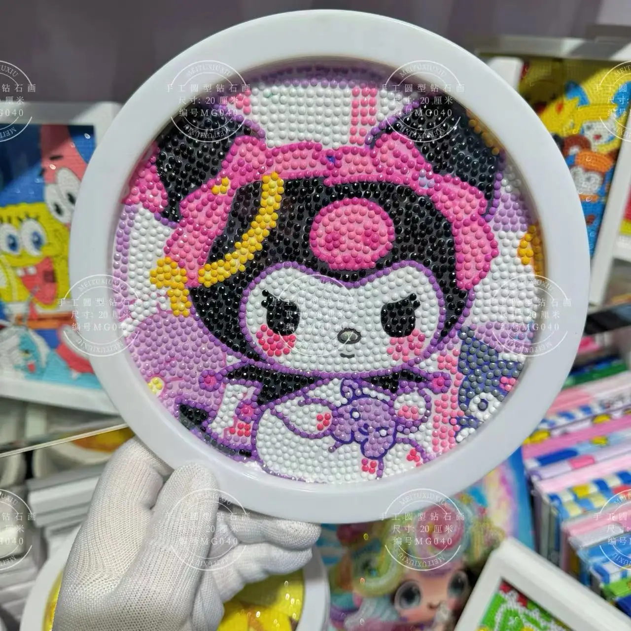 

Kuromi My Melody Hello Kitty DIY Cartoon 5D Diamond Painting Kits With Frame Kids Gift Ornament Anime Decorative Figurine