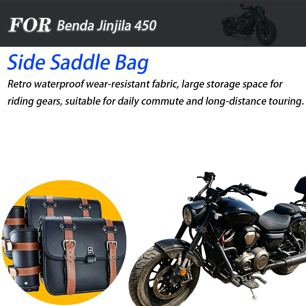 Fit Benda Jinjila 450 Napoleon 450 Motorcycle Side Bag Waterproof Wear-resistant Quick Release Saddlebag Mod Parts