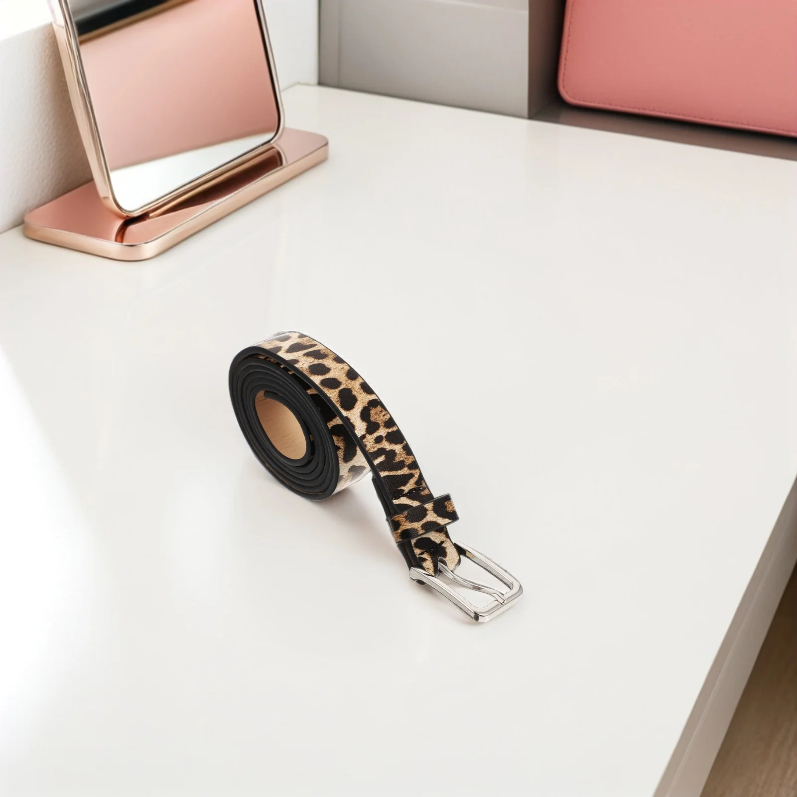 

Leopard PU Belt Light Brown Stylish Vintage Decoration Casual Wear Women Belts for Pants Belts for Women