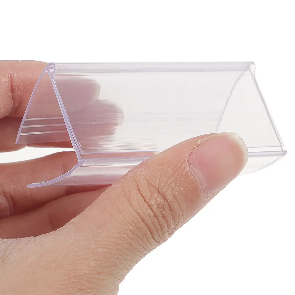 

24pcs Price Tag Holder Transparent Retail Display Rack For Shelf Sign Stands Wire Label Holder Supermarket Price Label