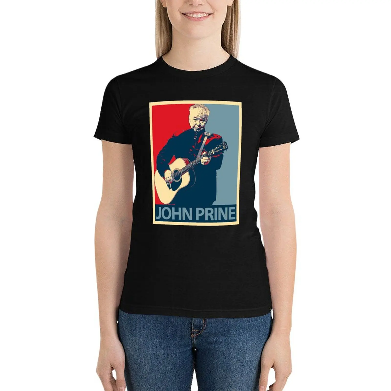 

John Prine T-Shirt graphics Blouse shirts graphic tees Short sleeve tee Women t-shirts