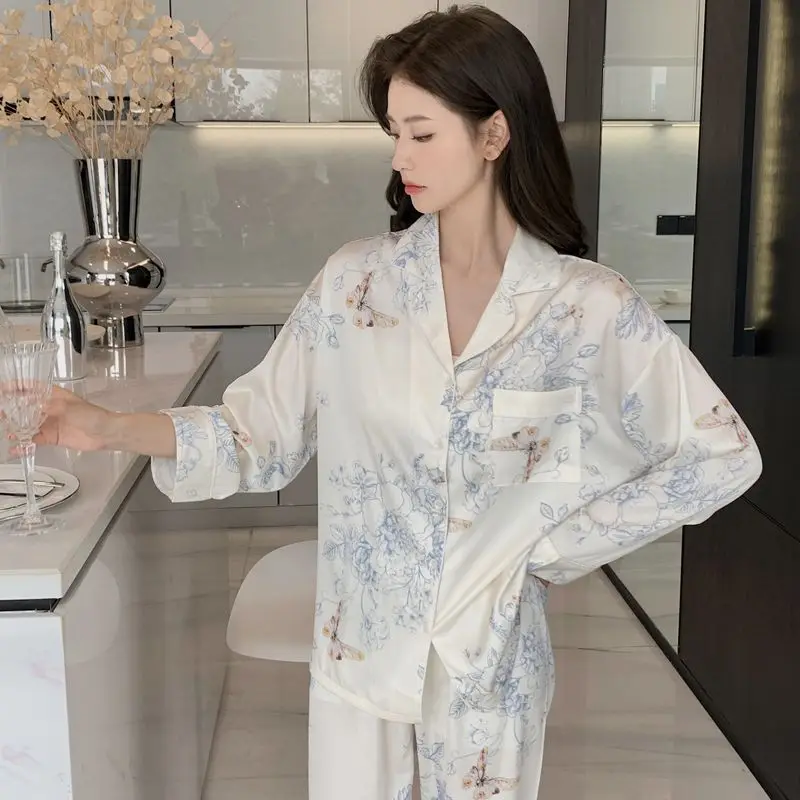 Modal Confinement Clothing Spring Women Thin Sweet Large Size Cardigan Sleepwear Suit Female Casual Loose Homewear Two-Piece Set