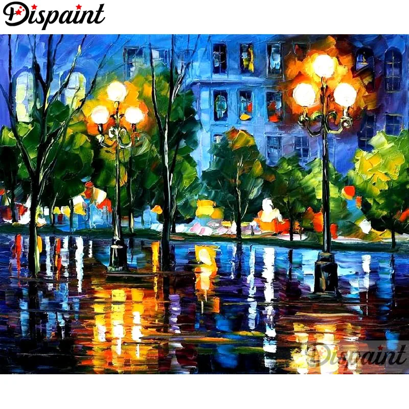 

Dispaint Full Square/Round Drill 5D DIY Diamond Painting "Oil painting house" 3D Embroidery Cross Stitch Home Decor Gift A12372