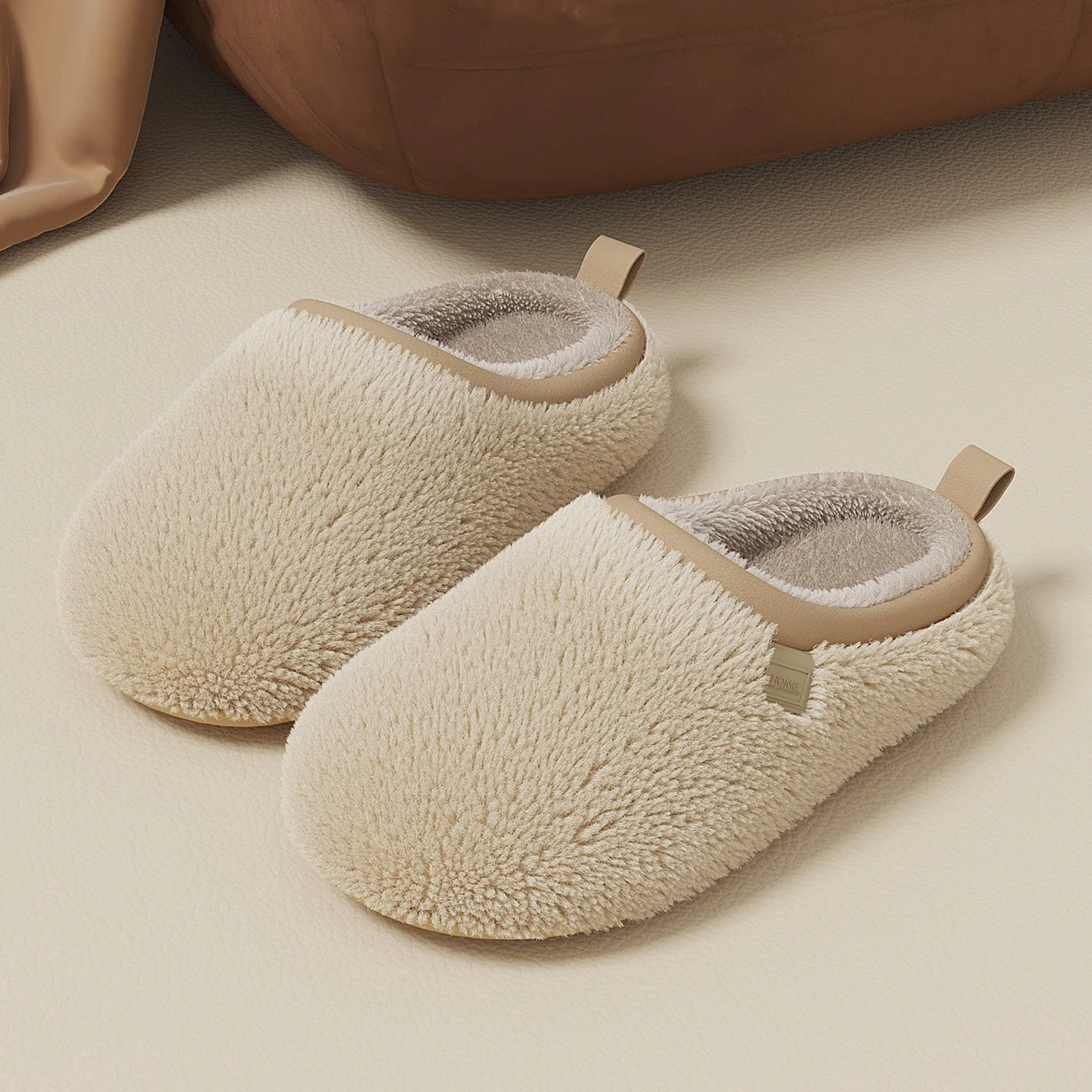 

New Women Winter Furry Slippers Comfortable Warm Men Cotton Shoes Bedroom Non-slip Couples Soft Fluffy House Flats Slippers