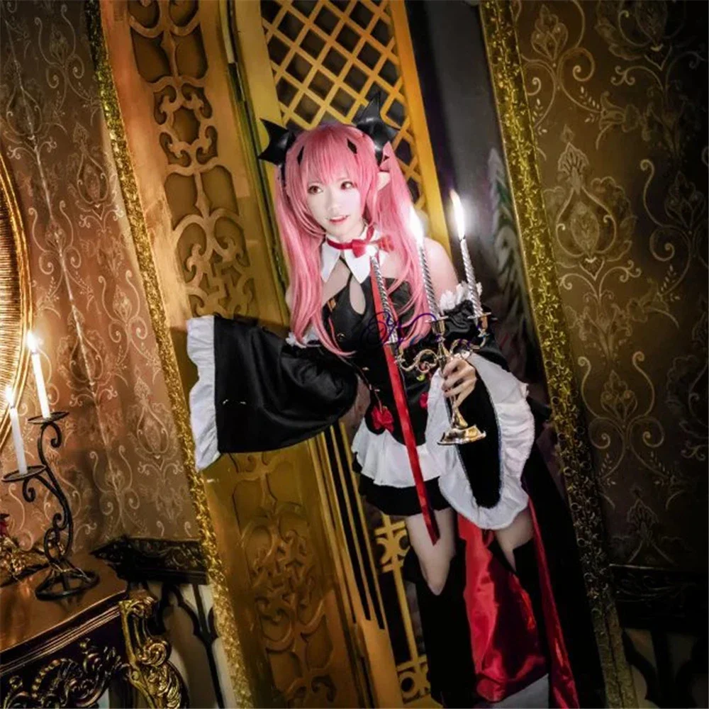 سيراف النهاية Owari No Seraph Krul Tepes تنكري للنساء ، زي ساحرة أنيمي ، شعر مستعار مصاص دماء ، هالوين