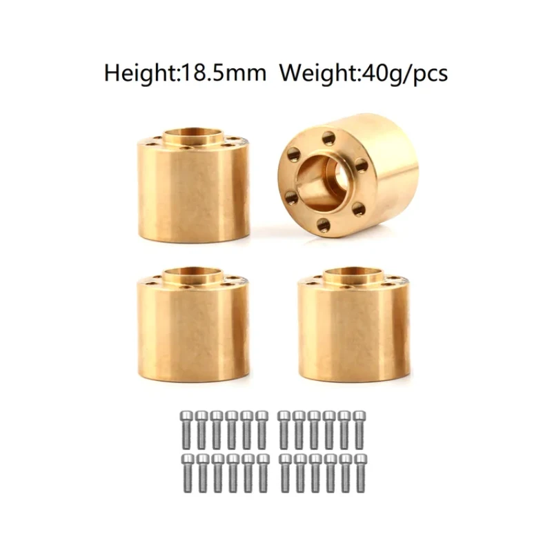 4pcs Brass 12mm Wheel Hex Hub Widen Adapter for 1.9 2.2 Wheel Rim 1/10 RC Crawler Axial SCX10 Traxxas TRX4 Wheel Counterweight