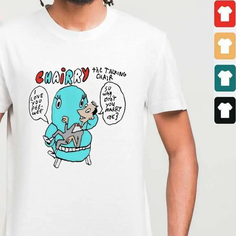 Pee Wee Herman shirt HOT NEW caricature FUNNY white All sizes XB543