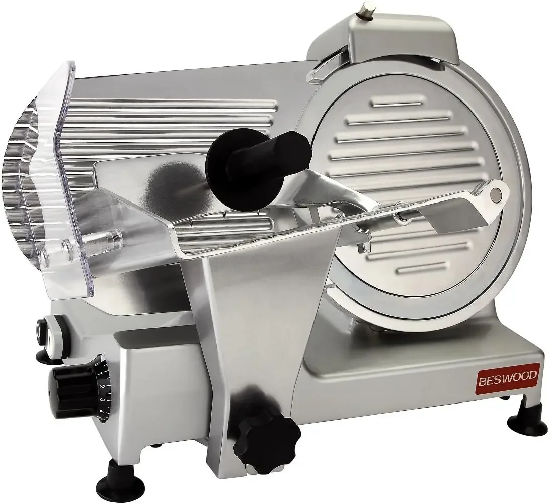 Chromium-plated Steel Blade Electric Deli Meat Cheese Food Slicer Commercial and for Home use 240W BESWOOD250