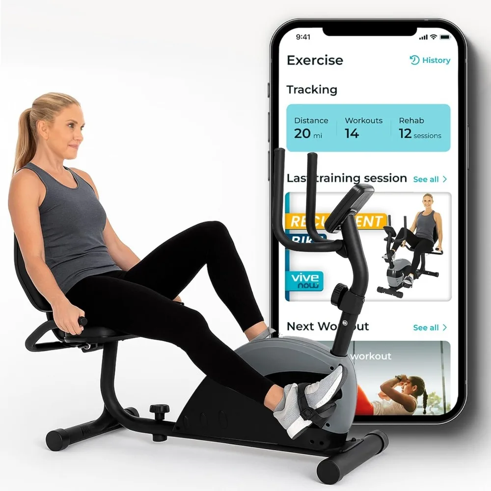 

Recumbent Exercise Bike - Stationary Recumbent Exercise Cycle Device for Seniors, Adults, Men and Women - Indoor Fitness Equipm