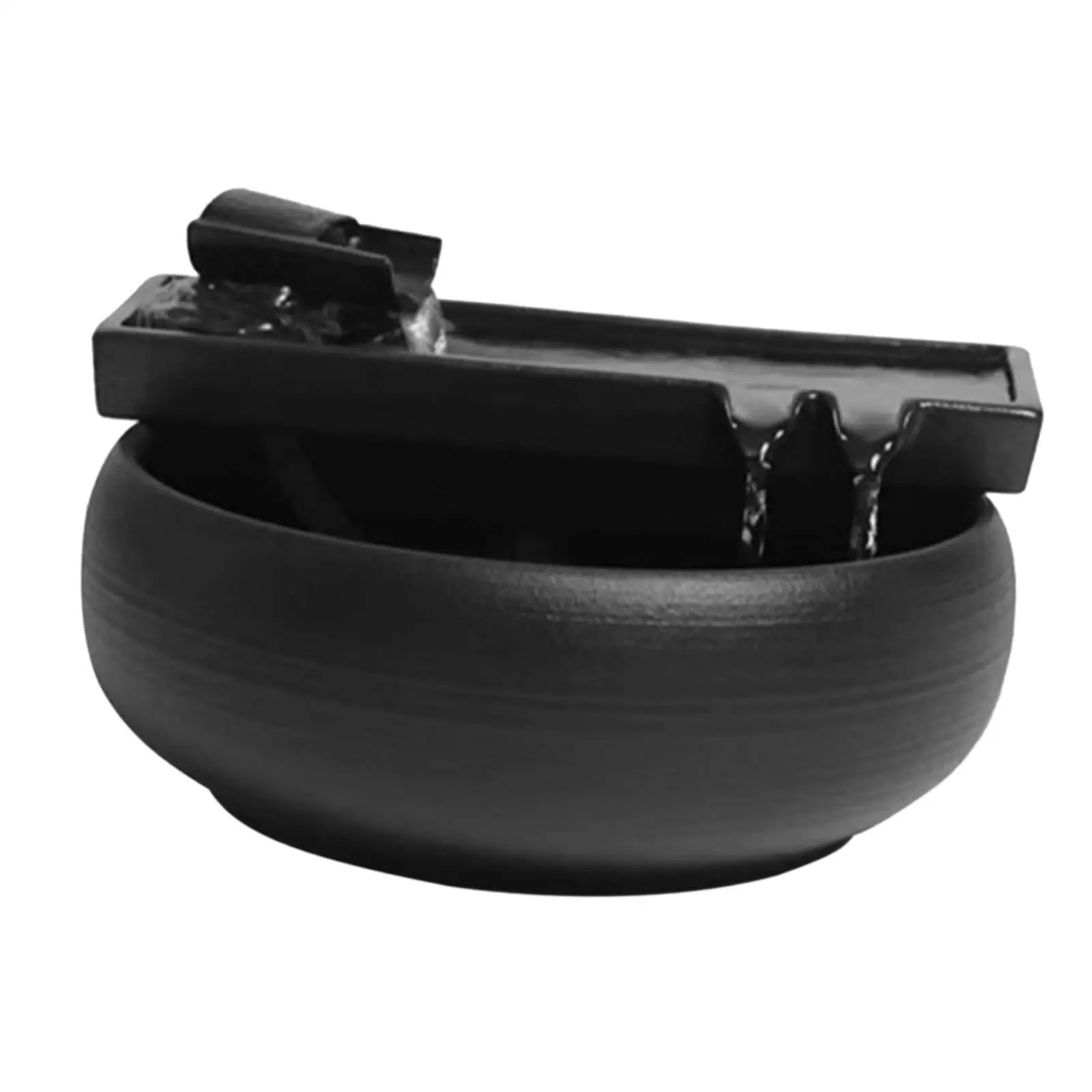 Relaxing Ceramic Zen Fountain for Tabletop Desk Indoor Waterfall with Backlight Water Feature for Home Office Meditation