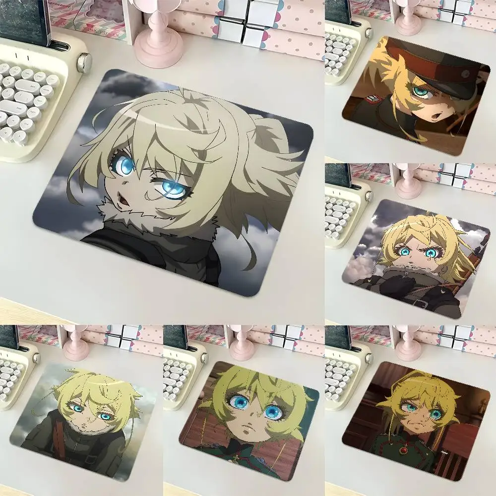 1pc Tanya Degurechaff Anime Characters Small Mousepad Keyboard Pad Laptop Cushion Non-slip Deskpad