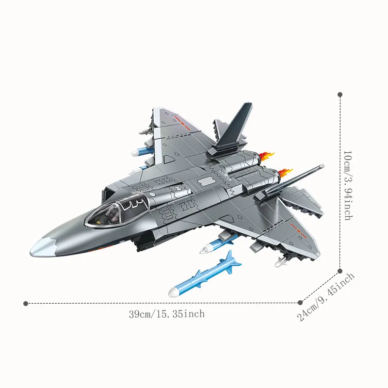 SEMBO J-35 Carrier Based Fighter Jet Assemblage Building Blocks MOC Military Series Aircraft Plane Model Bricks Boys Toys Gifts