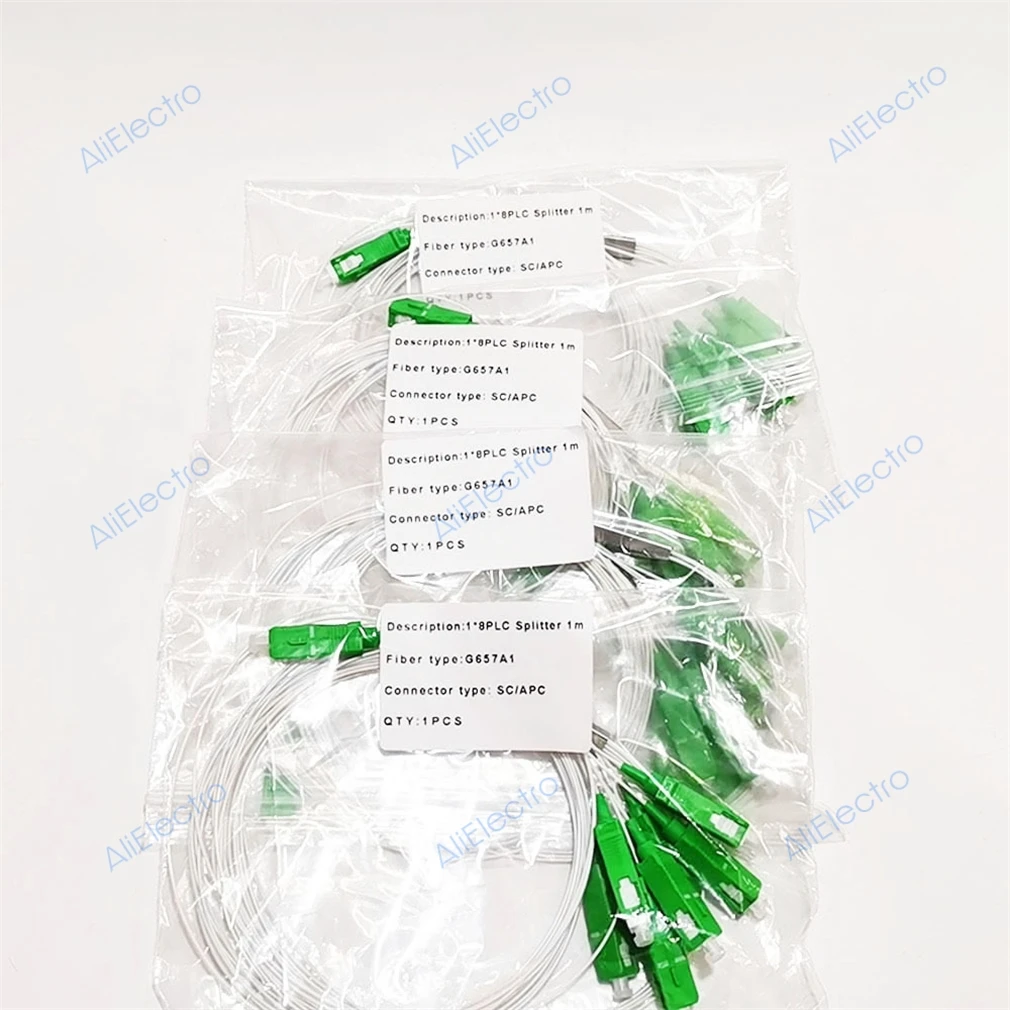 10pcs/lot SC/APC 1X2 1X4 1X8 1X16  PLC Splitter 0.9mm Steel Tube 1m Fiber Optic Splitter  White/Color Optical Fiber Connector