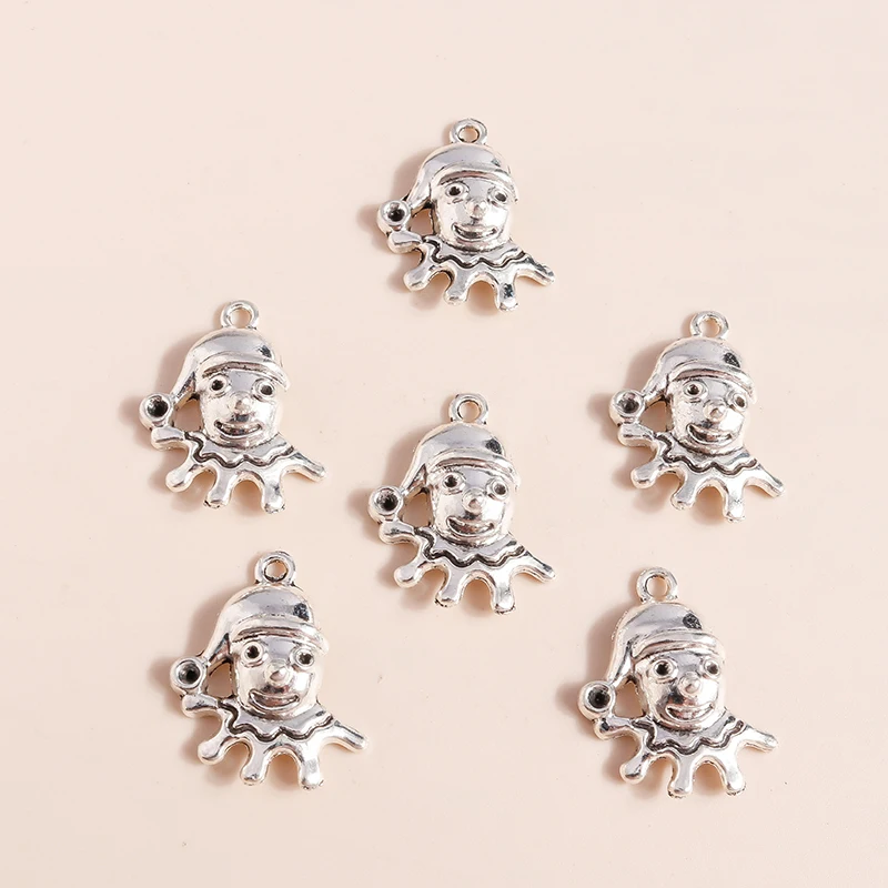 Leslie 15 Stück 18 x 21 mm lustige süße Clown-Anhänger für handgefertigten Schmuck, Ohrringe, Halsketten, Armbänder, DIY-Handwerk – Detail 2