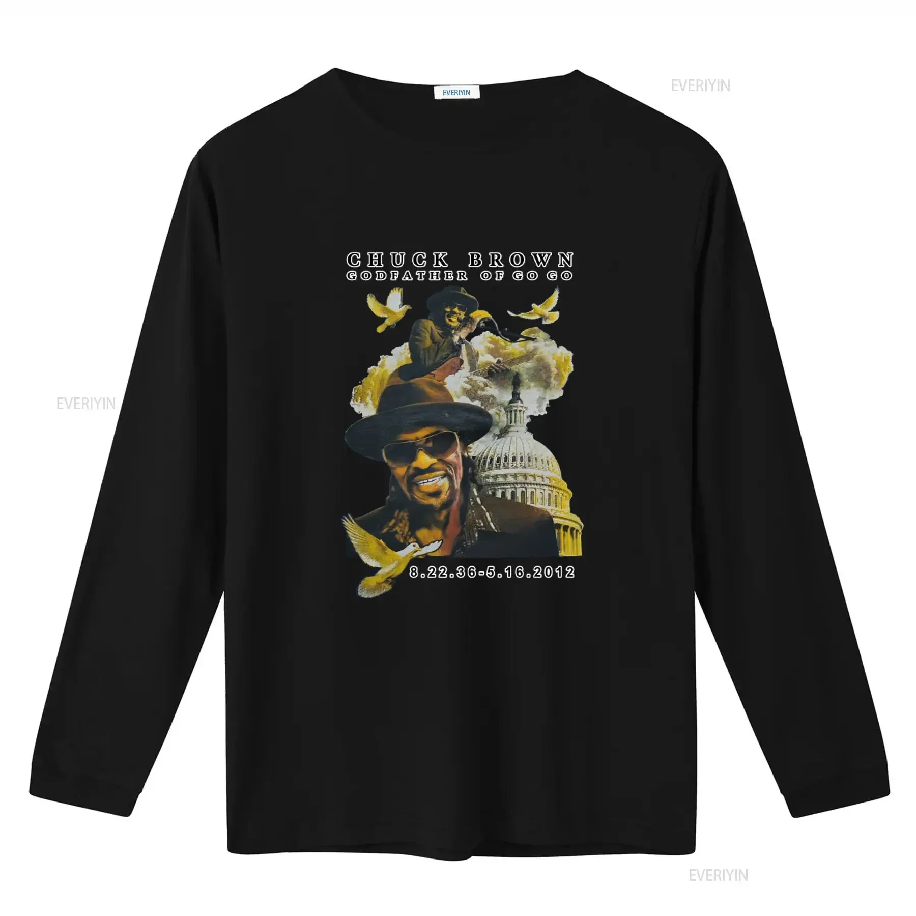 Chuck Brown Godfather Of Go Memorial T Shirt XL Featuring Iconic Images Capitol Building and Doves vintage Washed streetwear