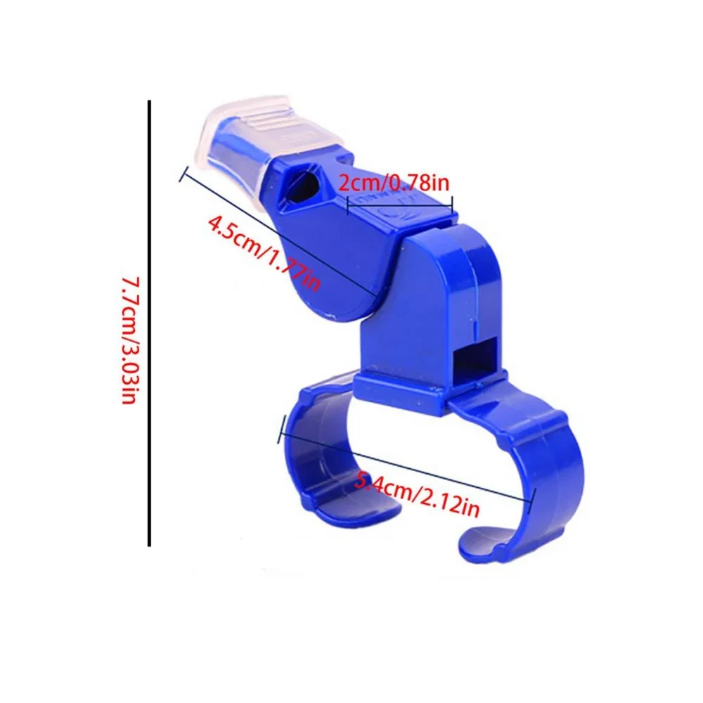 Silbato de dedo de árbitro, equipo de entrenamiento de fútbol, silbato de anillo de plástico seguro, silbato de dedo con protector dental para deporte