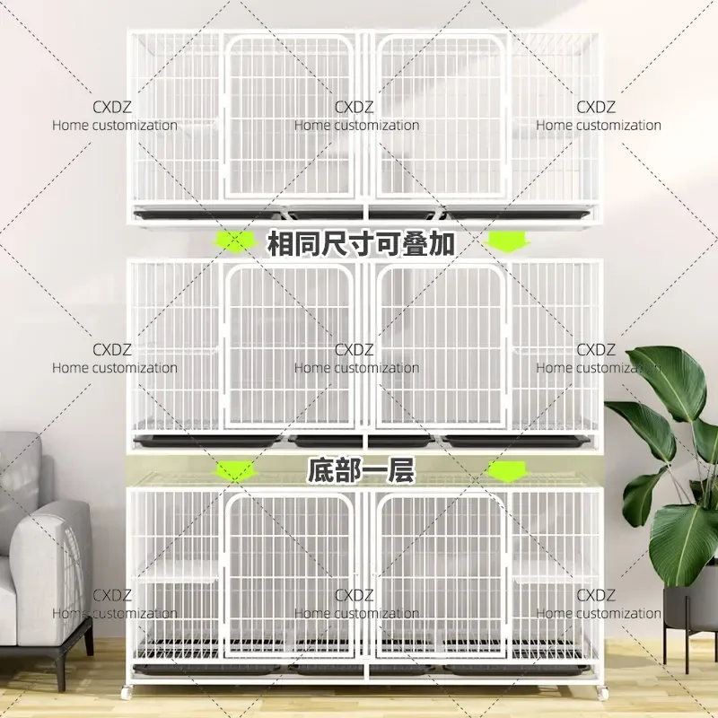 Three Layer Cat Cage Breeding Kennel Double Tier Pet House Indoor Household Dog Crate Multi Level Animal Enclosure