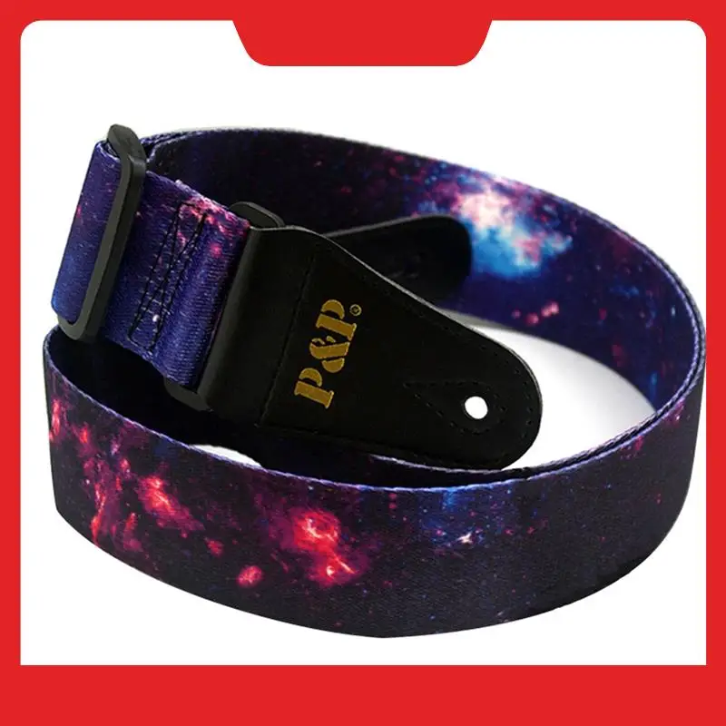 

Soft Note Rhythm Adjustable Bass Acoustic Electric Guitar Strap Suitable Purple Starry Sky Strap-N38R