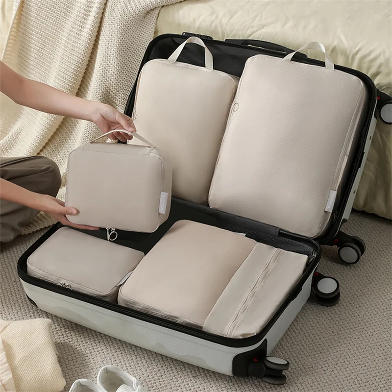 Travel Compression Packing Cubes Bag Portable Suitcase Clothes Organizers Waterproof Luggage Storage Cases Drawer Bags