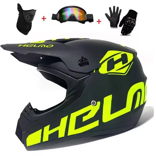Imagen 2 del producto Regalo gratuito incluido - Casco todoterreno con certificación DOT - Para adultos y niños - Ideal para carreras de descenso y MX