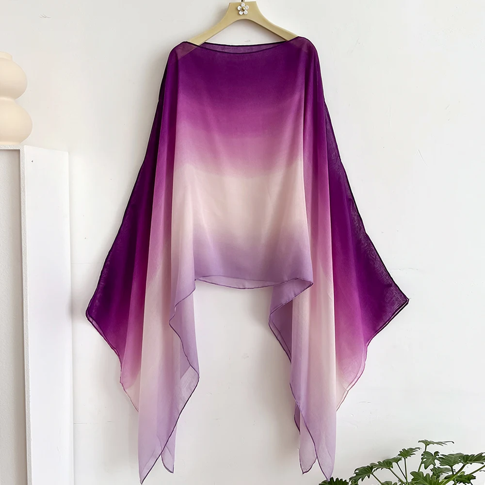 Spring and Summer Women Plain Colour Travel Ethnic Style Shawl Cotton Linen Feel Thin Type Sunscreen Beach Towel Split shawl