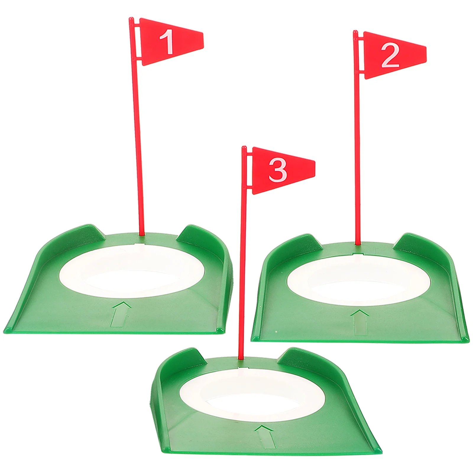 

3pcs Thickened Portable Golf Putting Cup Hole Training Aid Practice Indoor Outdoor Lightweight Plastic Golf Hole Cup Accessory