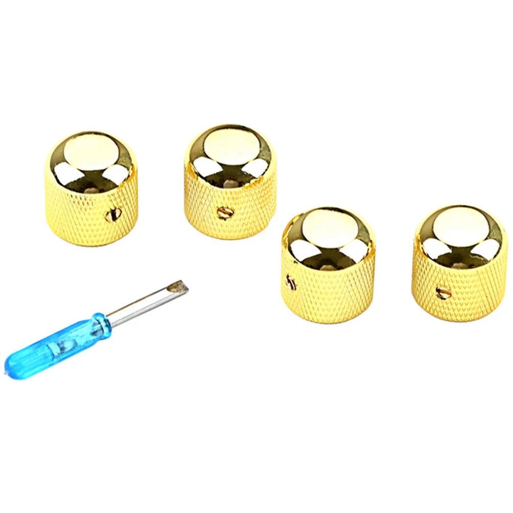 

4pcs Guitar Volume Knobs Metal Replacement Control Knobs Electric Bass Accessories Tone Adjustment Knob Hats Instrument