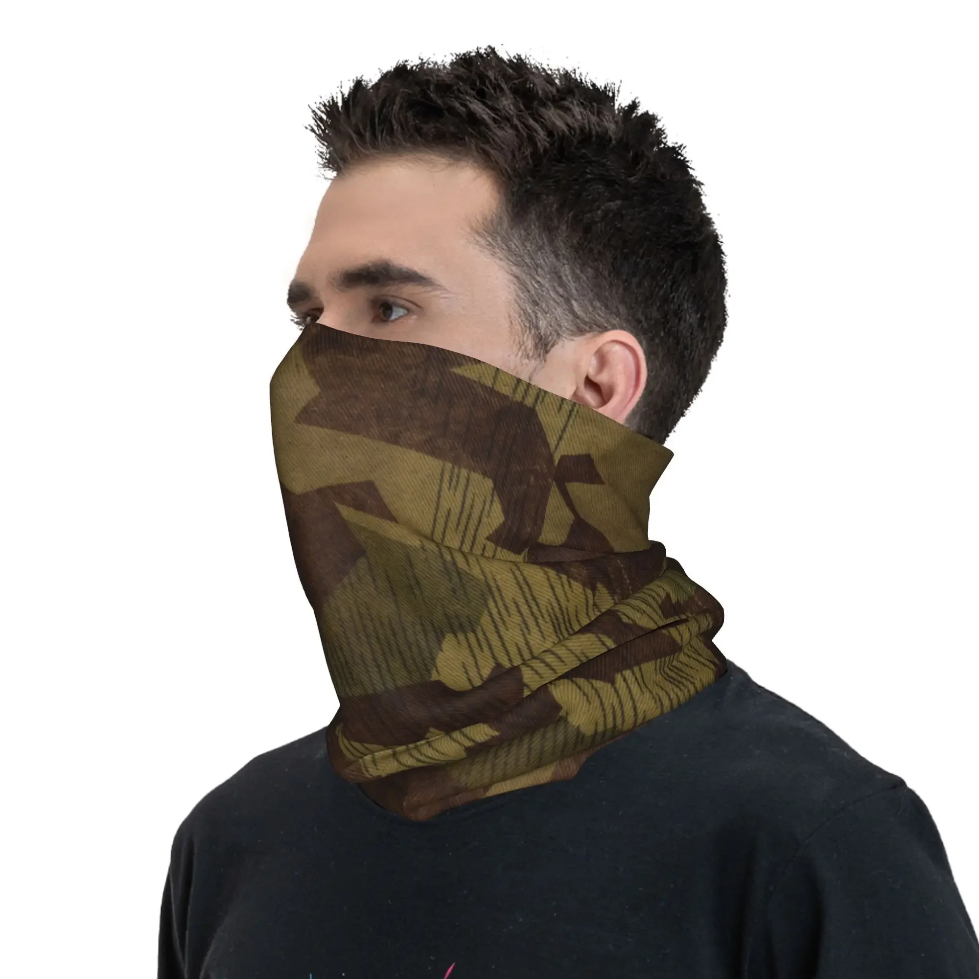 Benutzerdefinierte WW2 Deutsch Splittertarn Camo Winter Stirnband Halswärmer Männer Frauen Camping Schlauchschal Armee Tarnung Gesicht Bandana Gamasche