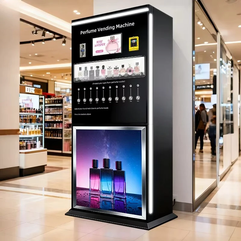2026 New Trendy Designs Fully Automatic Machine for Hotel Cosmetic Beauty Perfume Sprays Vending Machine Customized