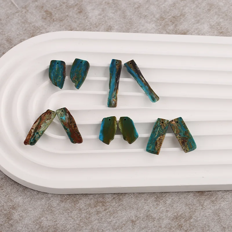 B&F Handmade Nugget Blue Opal Pendants Beads, Genuine Natural stones beads, Unique Stones for jewelry & DIY Earring Beads