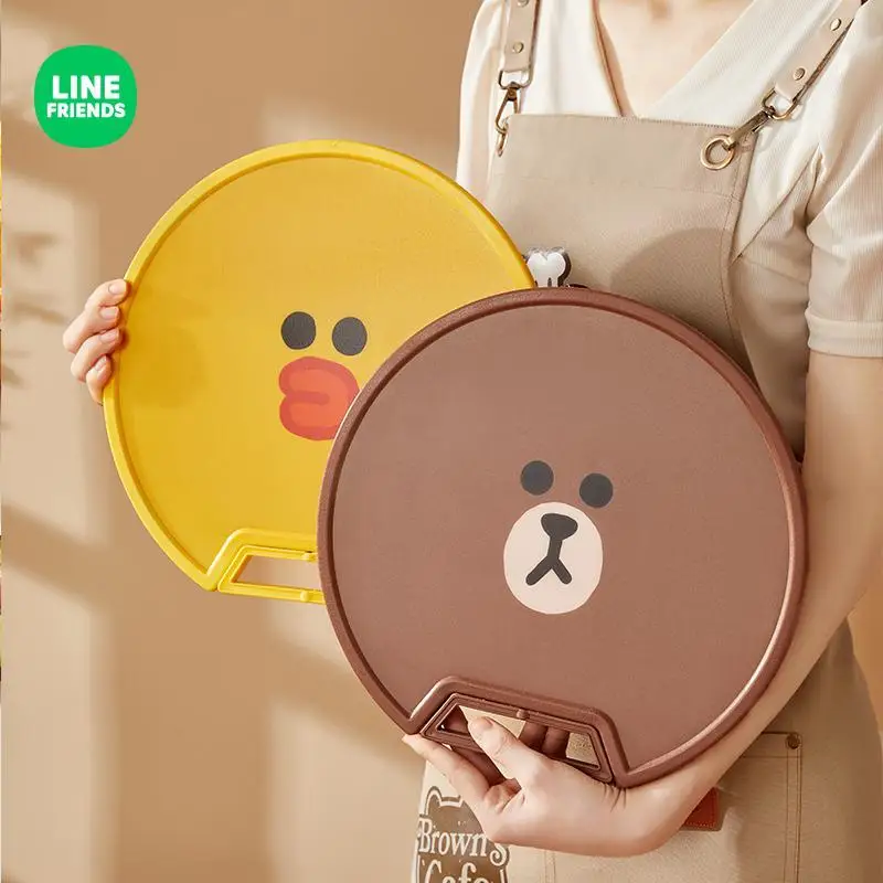 LINE FRIENDS Brown Anime Cartoon Cute Cutting Board Kawaii Home Kitchen Fruit and Vegetable Small Chopping Board Wholesale