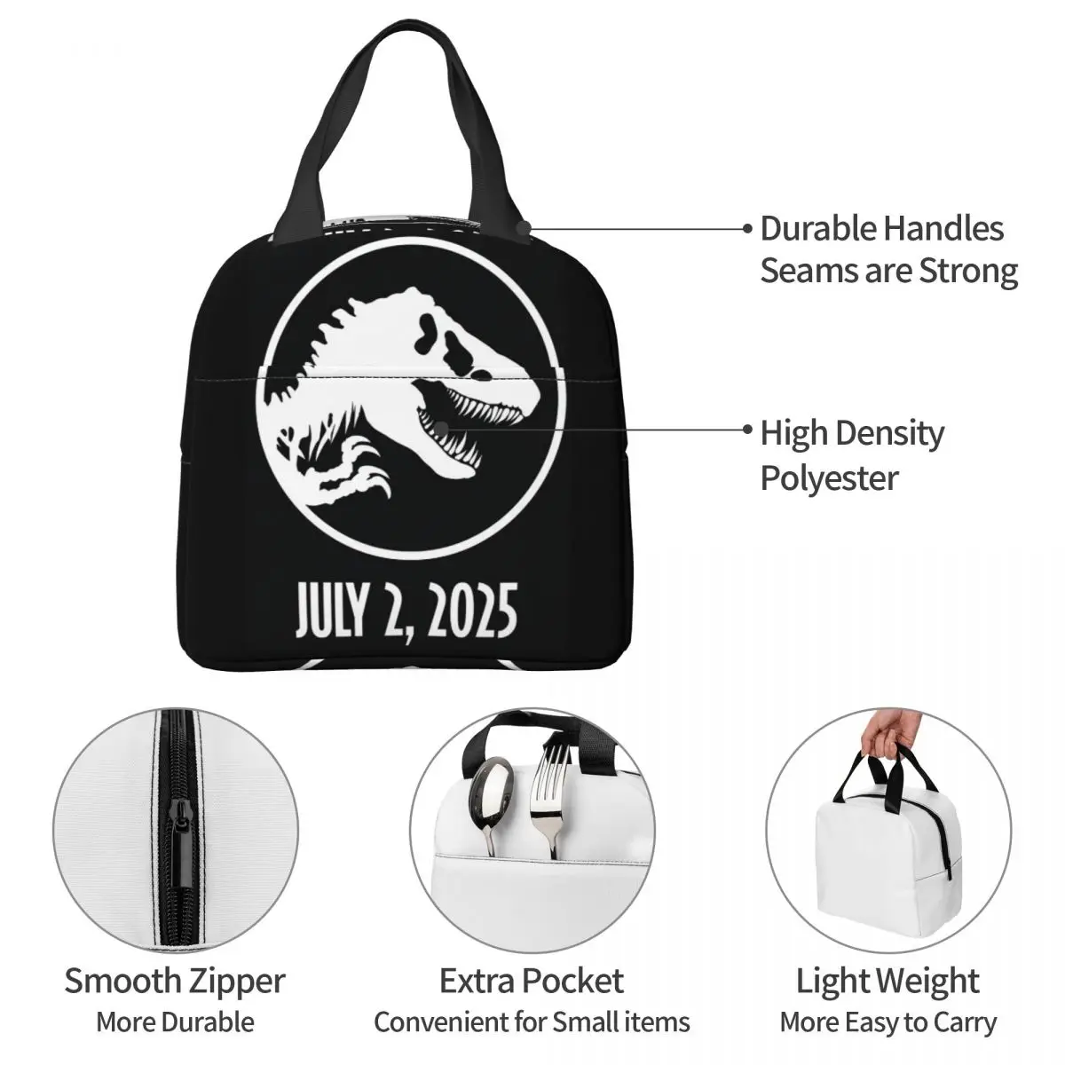 العالم الجوراسي 4 ولادة جديدة 2025 معزول حقيبة الغداء للأطفال مدرسة برودة صندوق طعام حراري حمل صناديق الغداء مانعة للتسرب الحاويات #4