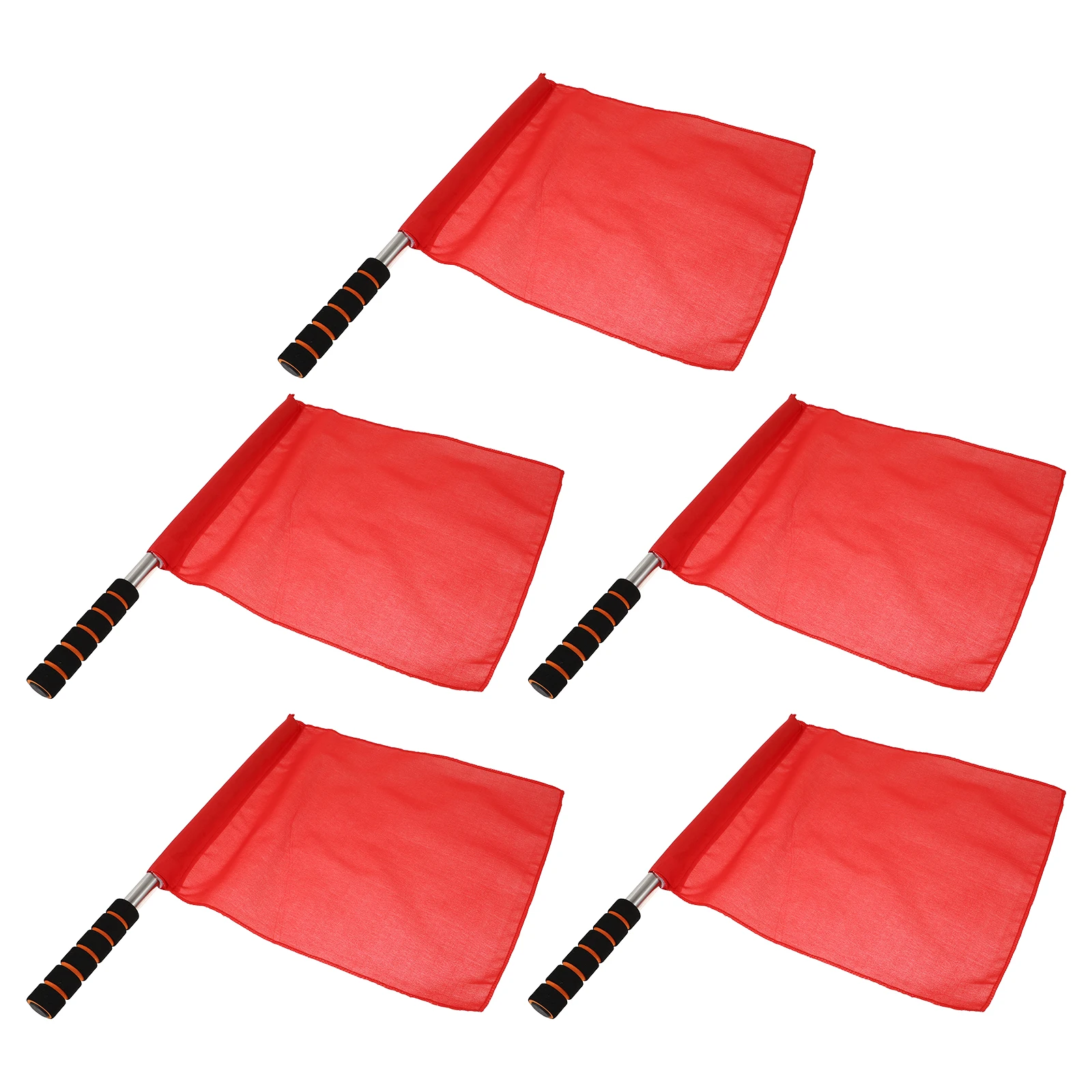 

5 Pcs Referee Flag Signal Football Flags for Referees Banner Soccer Polyester Cotton Red
