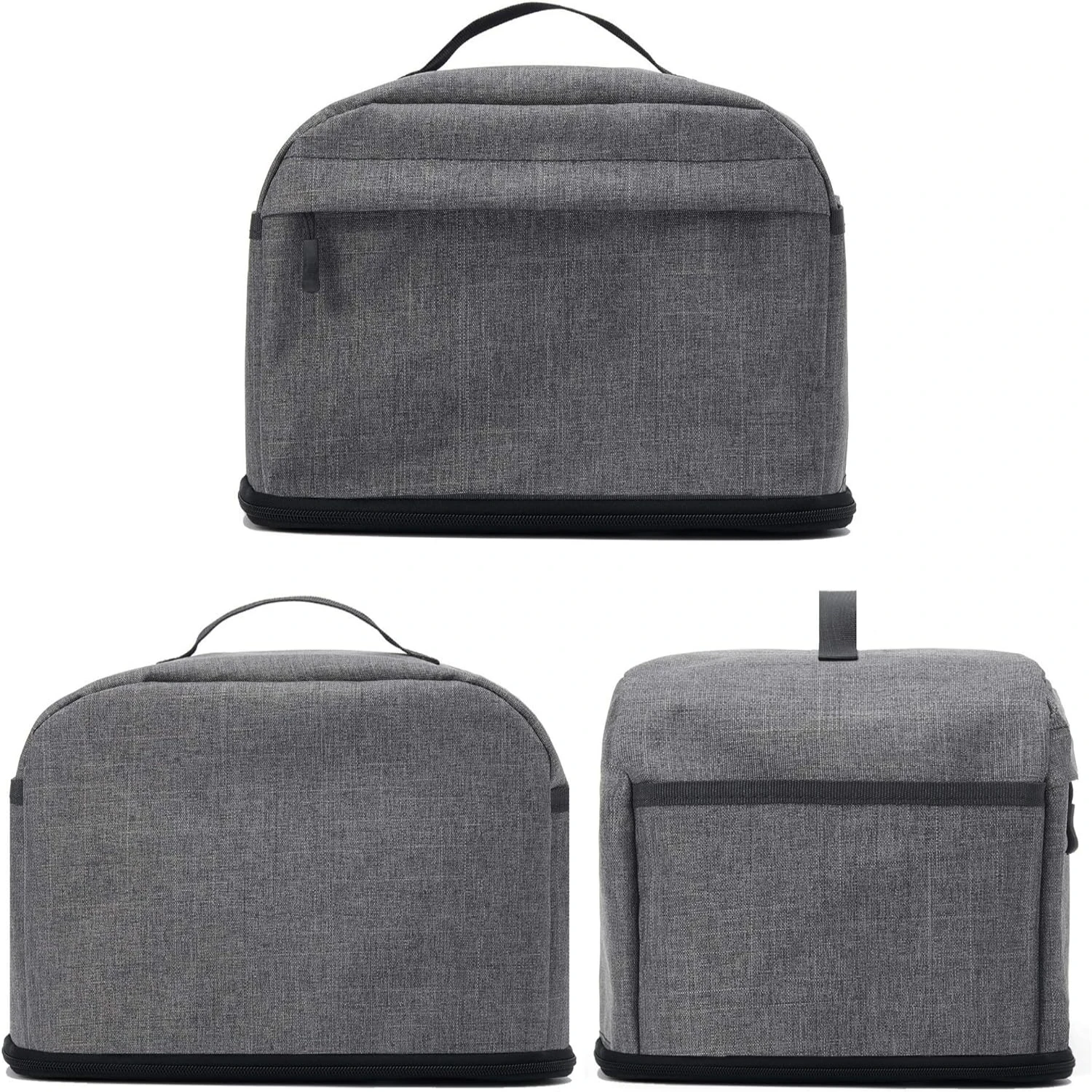 Удобная, прочная, моющаяся в машине темно-серая сумка для хранения тостера VOSDANS на 4 ломтика с ручкой — надежный патентный дизайн для Dus