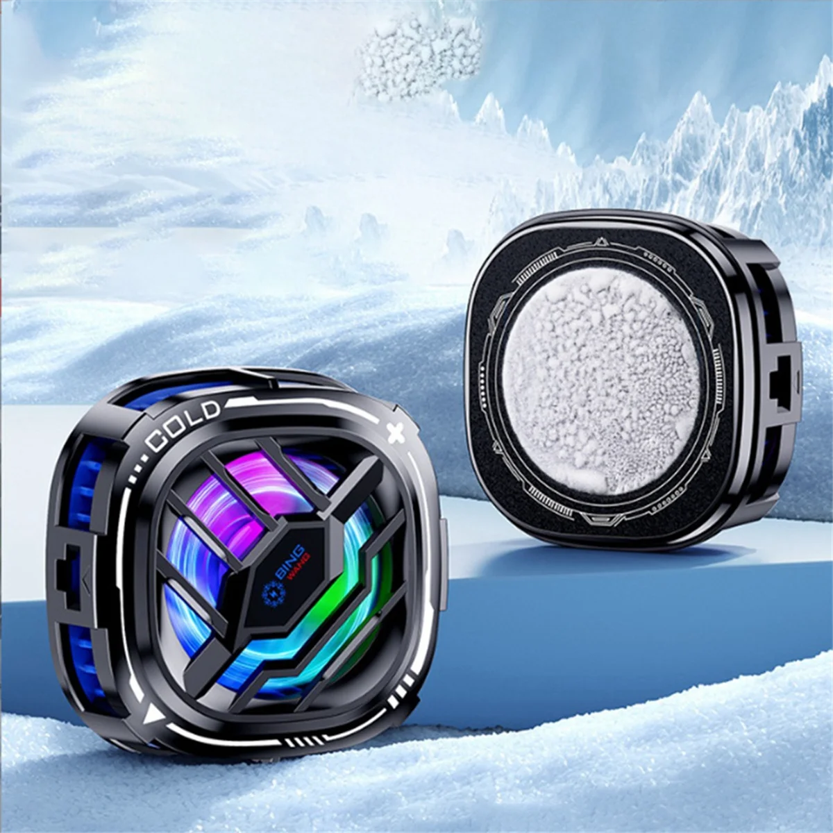 مبرد الهاتف الخليوي SCLS X76Pro، مروحة تبريد الهاتف مع رقاقة تبريد شبه موصل، مروحة تبريد الهاتف RGB مبرد الهاتف المحمول