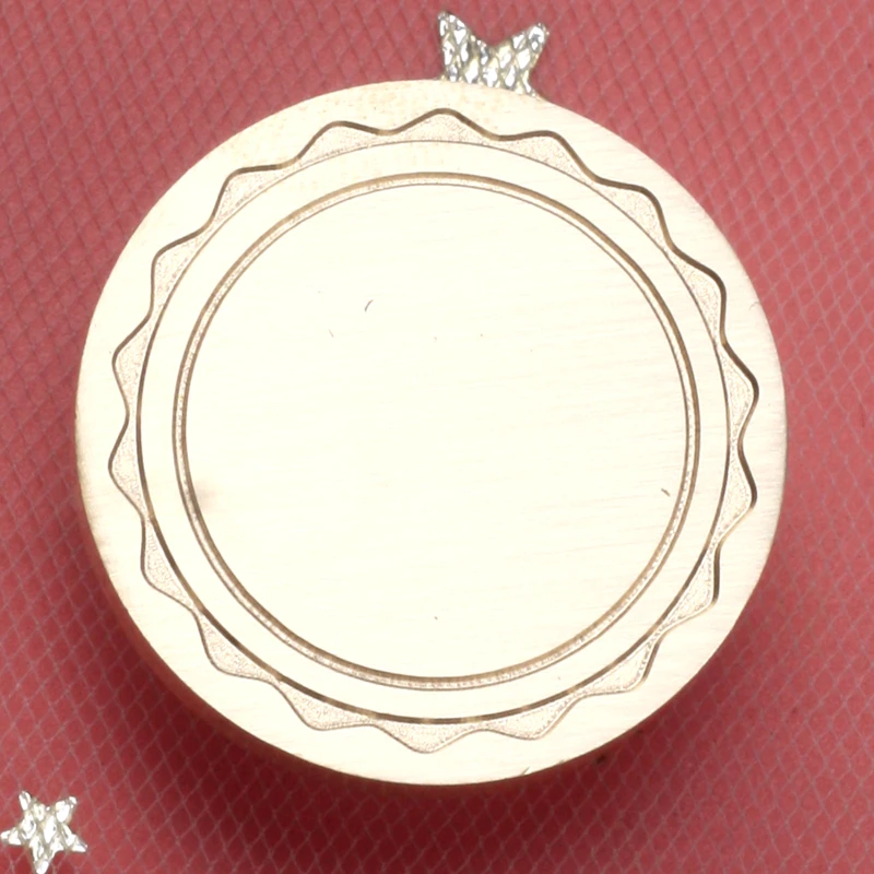 Vintage Textured Border Fire Paint Stamp Blank Wax Stamp Inside Birthday Card Decoration DIY Wax Stamp Diameter 3cm 6