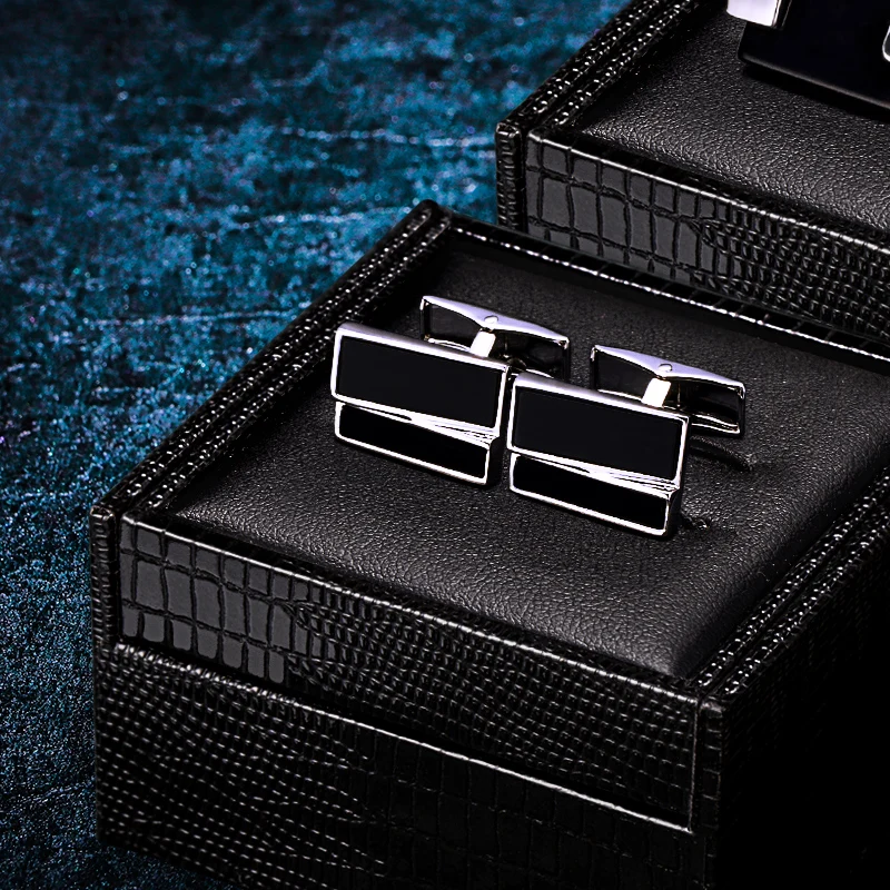 KFLK Shirt Fashion Cufflinks for Mens Brand Black Cuff links Bouton Male High Quality Luxury Wedding Groom Guests