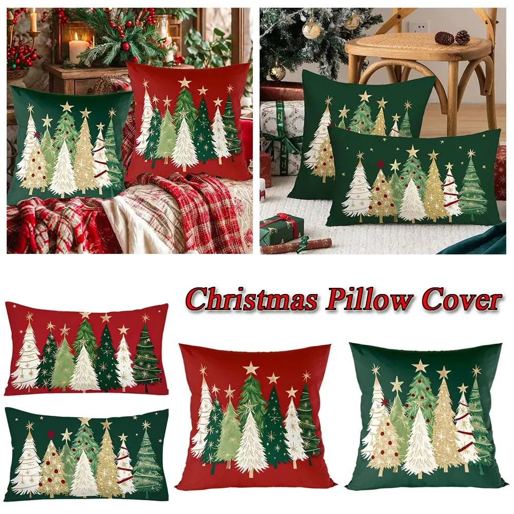 

Christmas Trees Pillowcase Home Textile Pillowslip Home Decor Xmas Pillow Cases Throw Pillow Cover 45x45cm 30*50cm Decoration